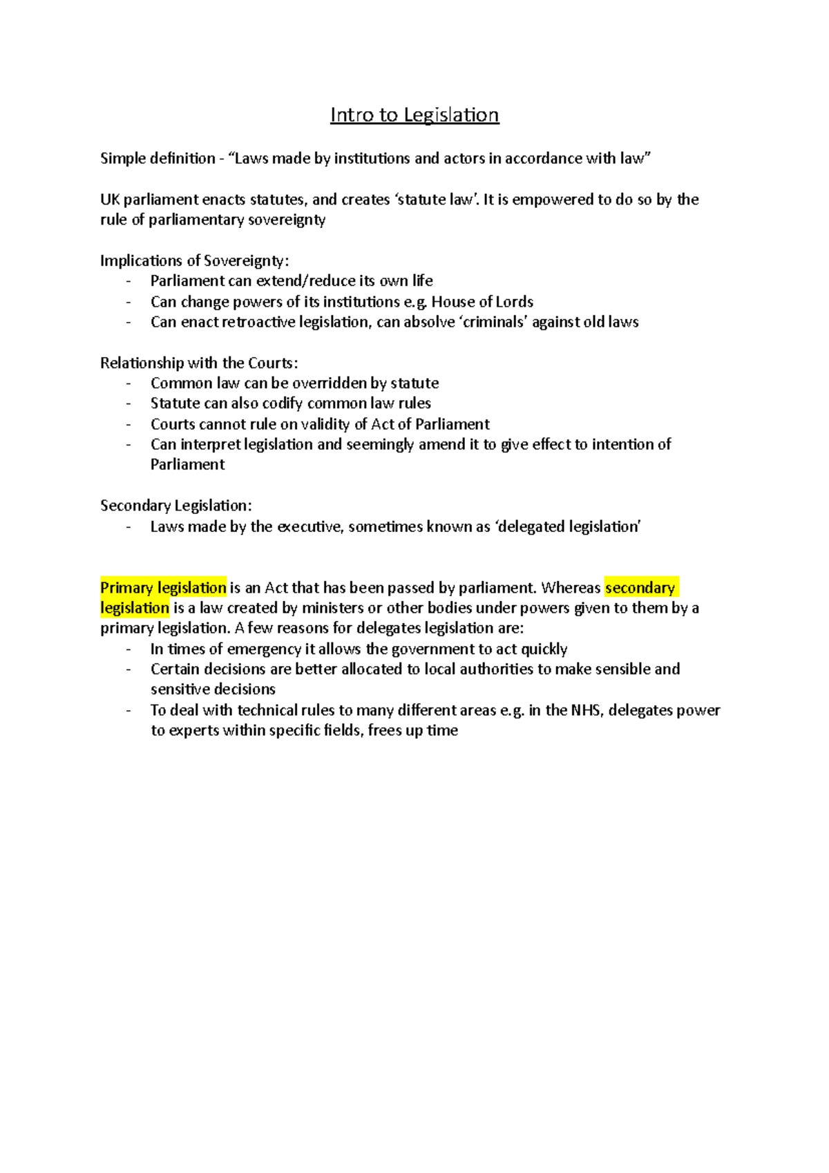 Intro to Legislation Intro to Legislation Simple definition “Laws