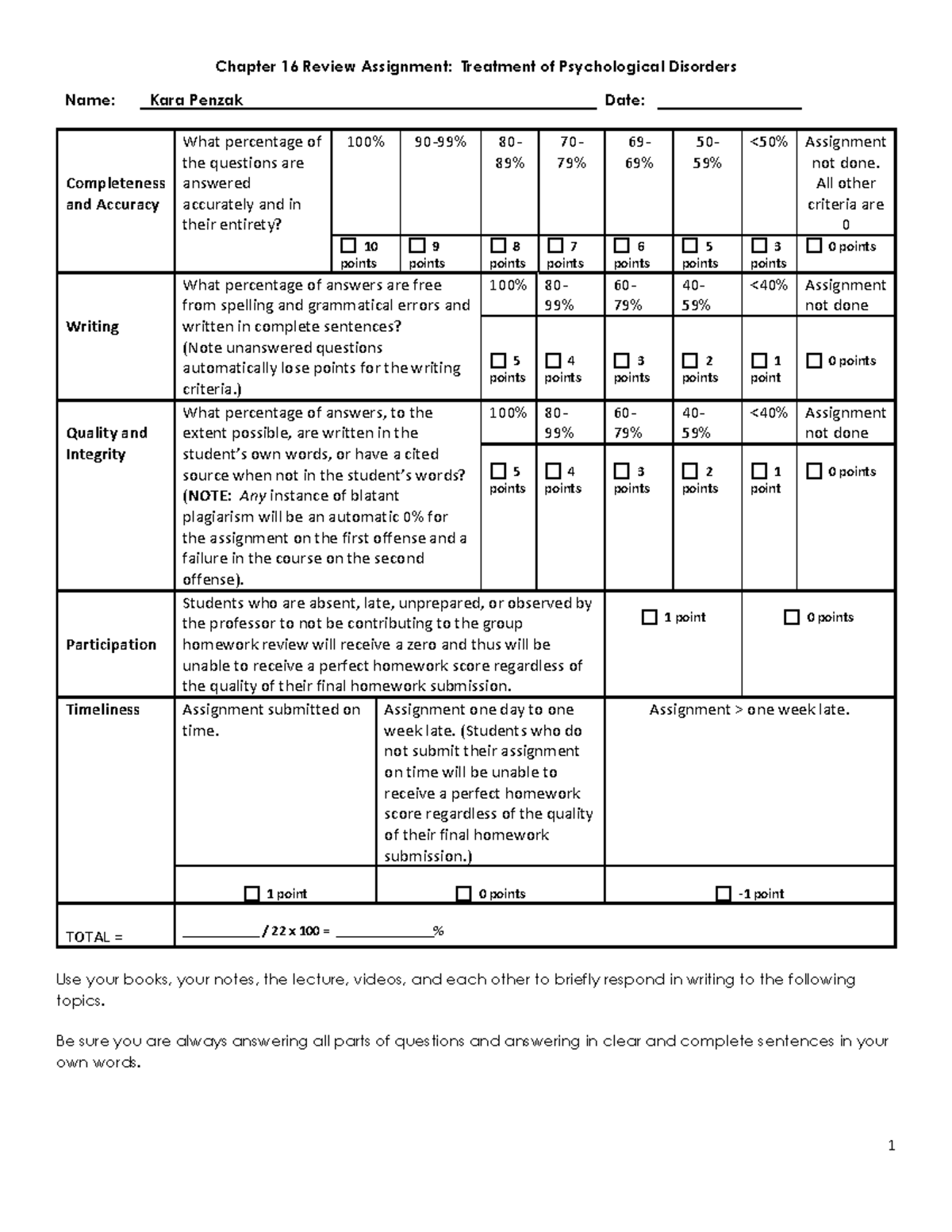 Chapter 16 Review Assignment 2022 - Chapter 16 Review Assignment ...