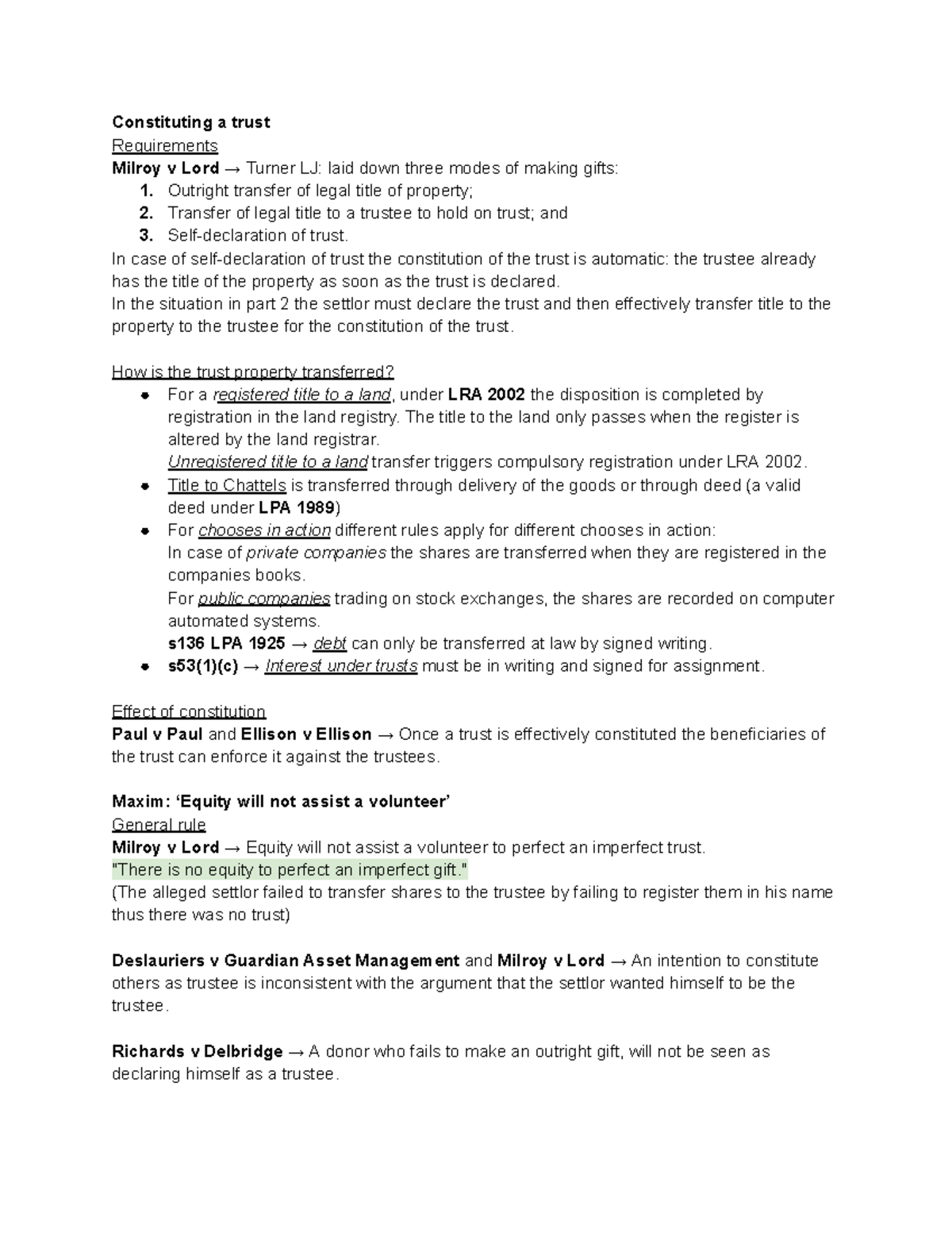 Constitution - The University of London LLB notes - Constituting a ...