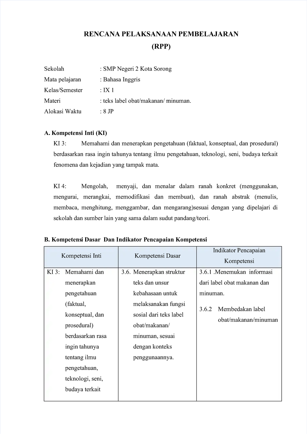 Dlscrib - RENCANA PELAKSANAAN PEMBELAJARANRENCANA PELAKSANAAN ...