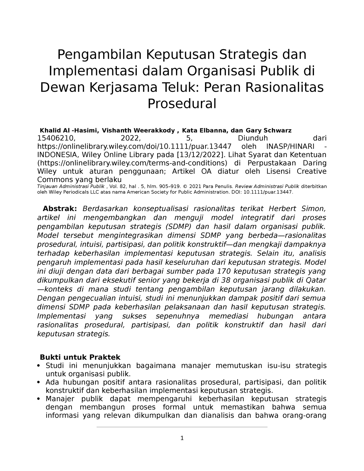 Strategic Decision Making And Implementation - Pengambilan Keputusan ...