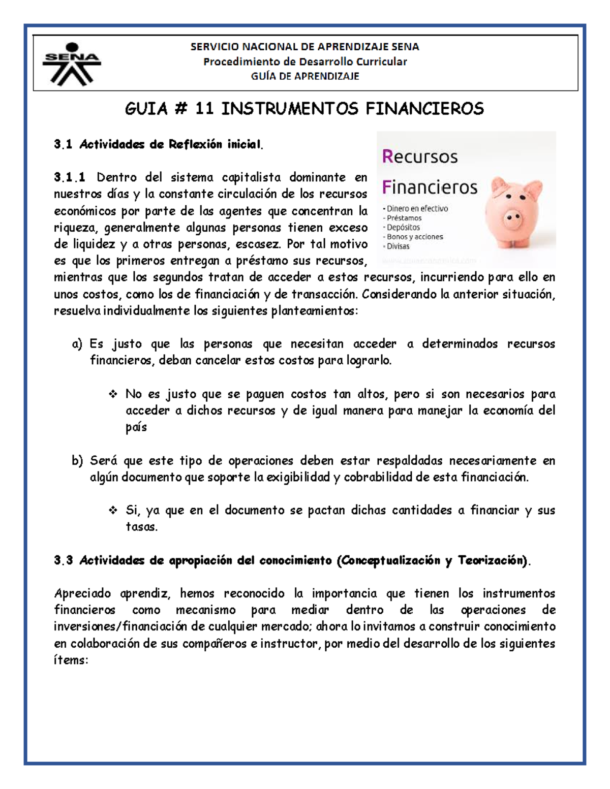 GUIA # 11 Instrumentos Financieros - GUIA # 11 INSTRUMENTOS FINANCIEROS ...