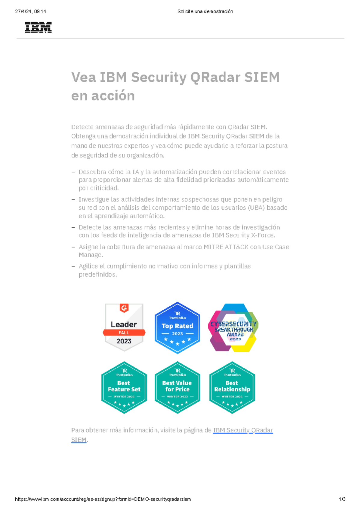Solicite una demostración - Vea IBM Security QRadar SIEM en acción ...