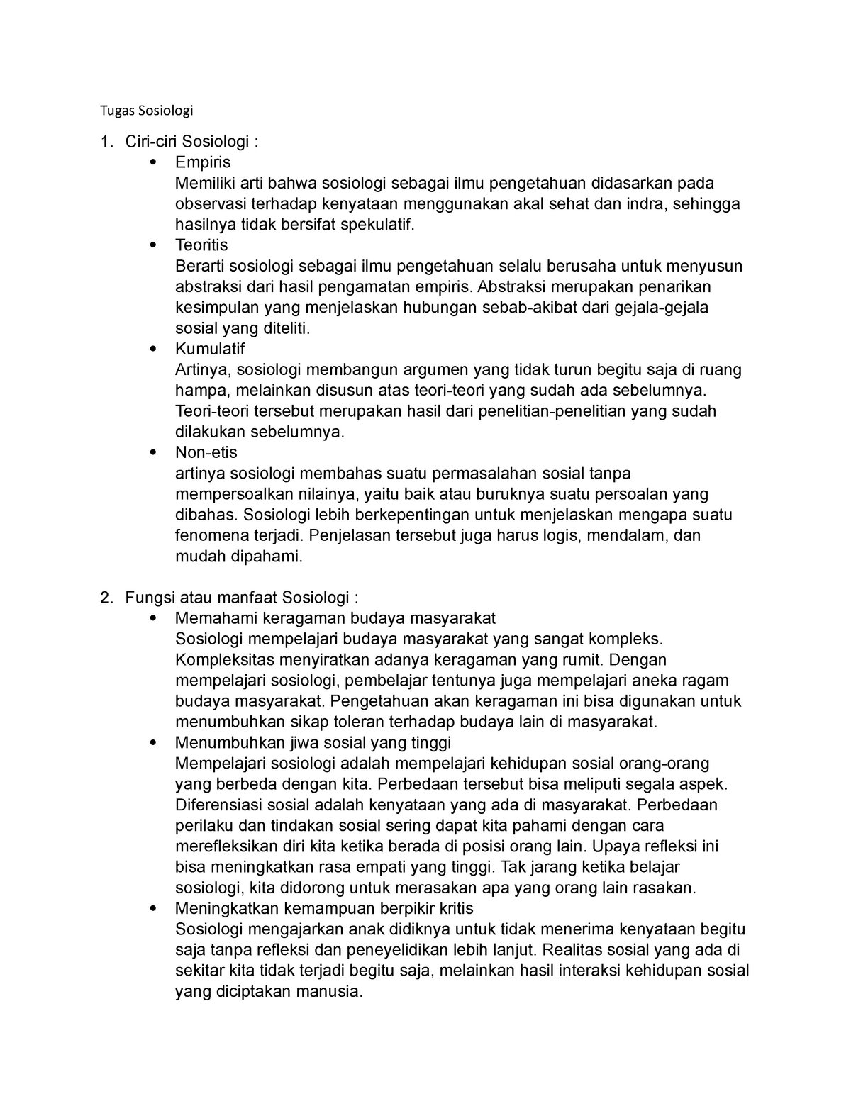 Sosiologi - Soal-soal Mengenai Dasar-dasar Sosiologi - Tugas Sosiologi ...