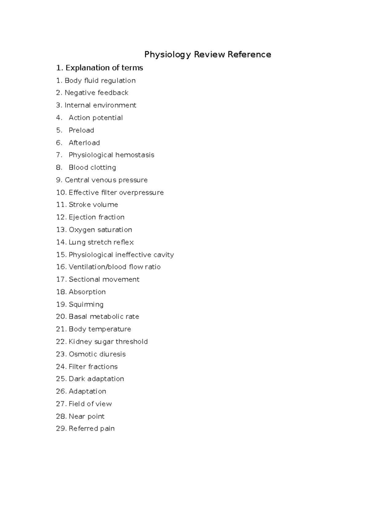 Physiology Review Reference BIOL160 - Physiology Review Reference 1 ...