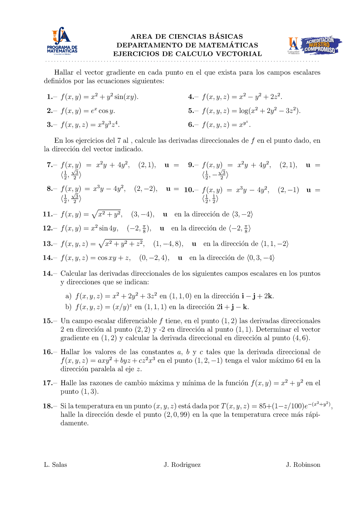 Derivadas Dir - ... - AREA DE CIENCIAS BASICAS ́ DEPARTAMENTO DE ...