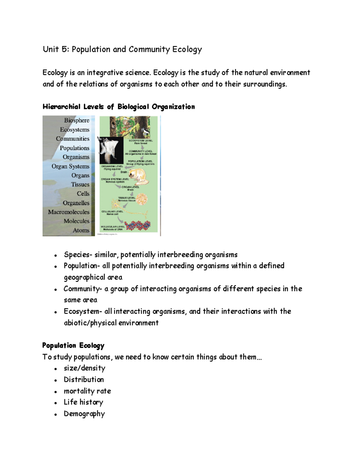 Unit 5 Population And Community Ecology - Unit 5: Population And ...