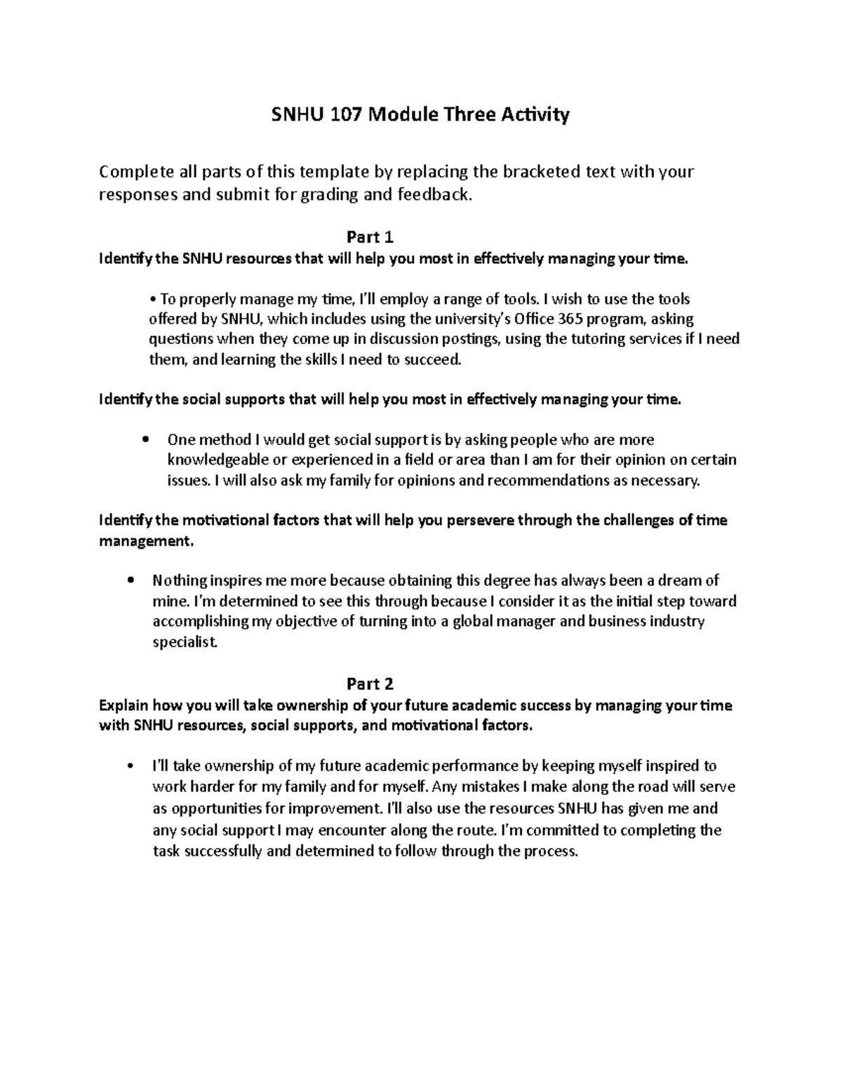 SNHU 107 Module Three Activity - SNHU 107 Module Three Activity ...