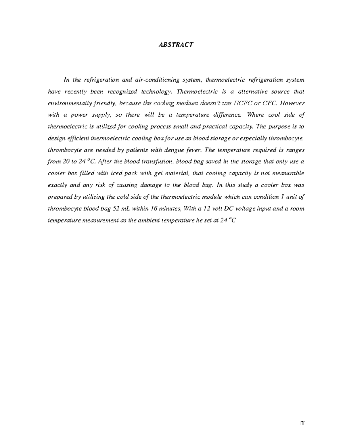 4. abstract - iii ABSTRACT In the refrigeration and air-conditioning ...