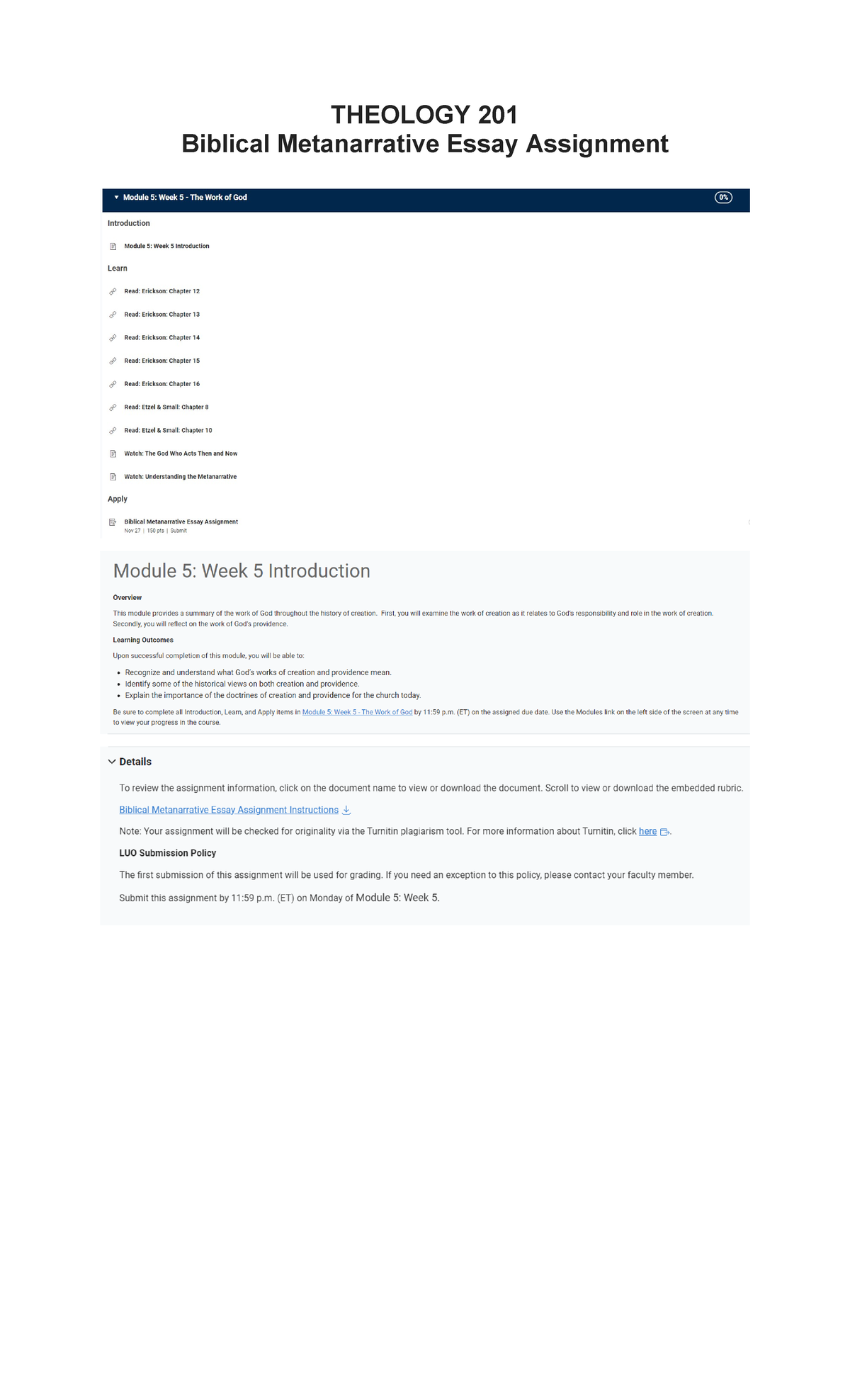 Biblical-Metanarrative-Essay-Assignment Theology - Science, Technology ...