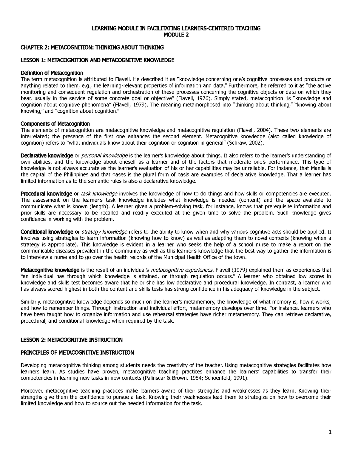 Module-2 BEED-2A Facilitating-Learning - LEARNING MODULE IN ...