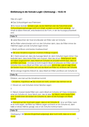 Logik I ZF - Zusammenfassung Week Files Notes Vorlesungen 1 2 3 4 Was ...