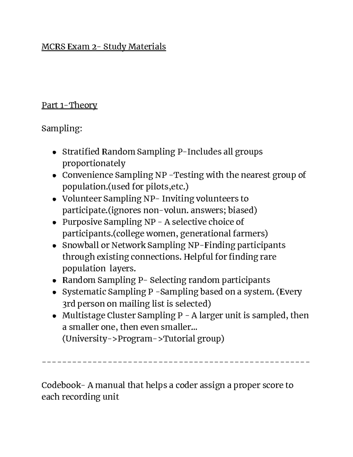 MCRS Theory For Exam 2 - MCRS Exam 2- Study Materials Part 1-Theory ...