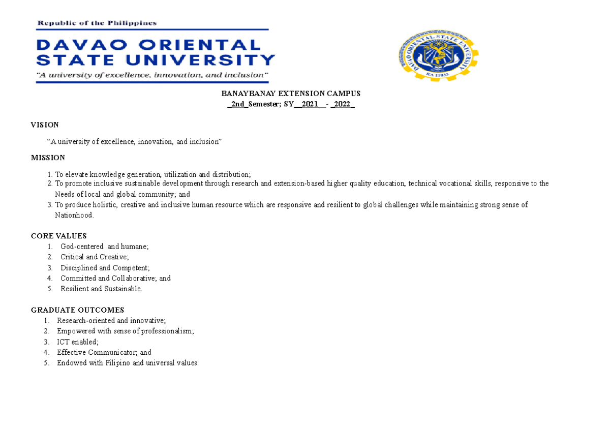 Exposure Final - on the job syllabus - BANAYBANAY EXTENSION CAMPUS 2nd ...