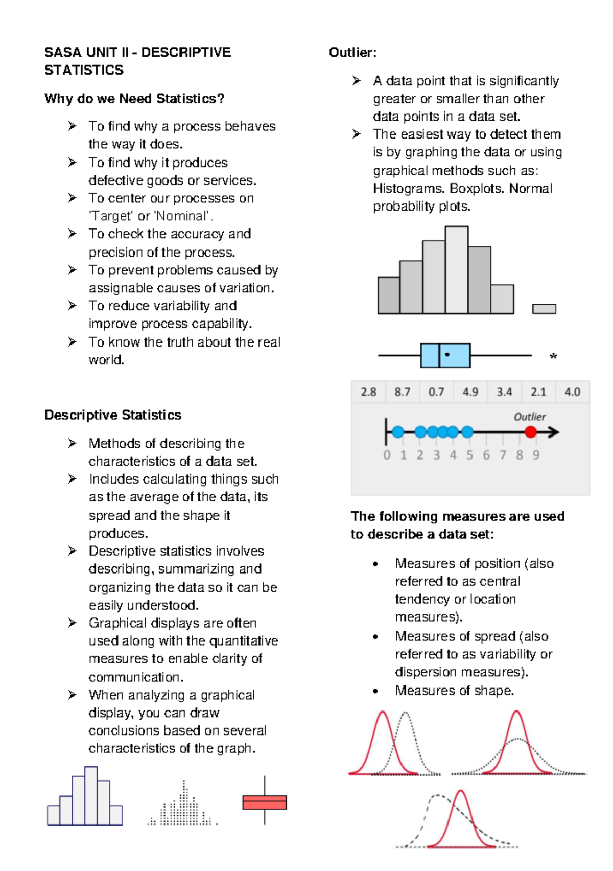 Statistical Analysis with Software Application - SASA UNIT II ...