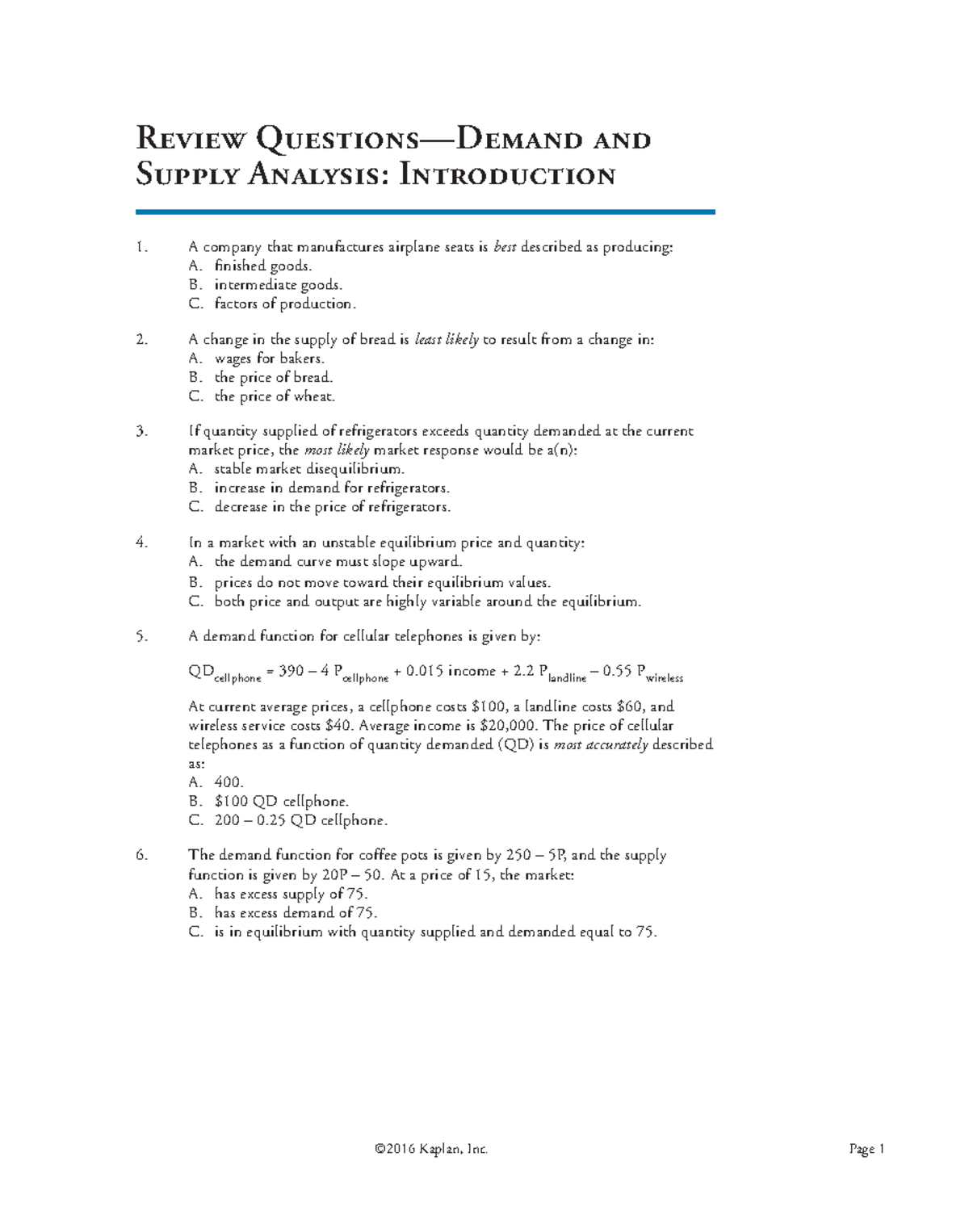 7-review-questions-for-demand-and-supply-analysis-in-2016-kaplan