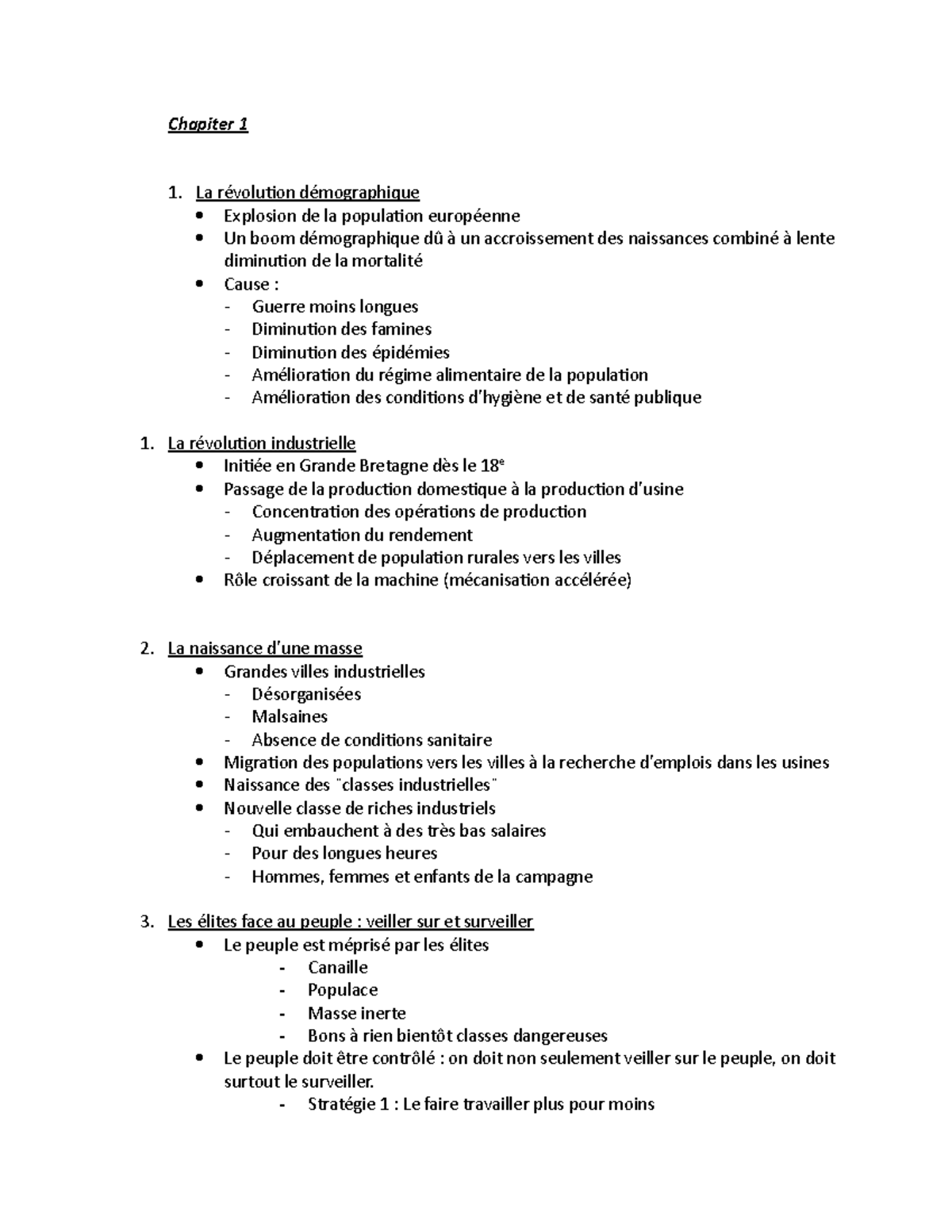 Crim Notes - Chapiter 1 La Révolution Démographique Explosion De La ...