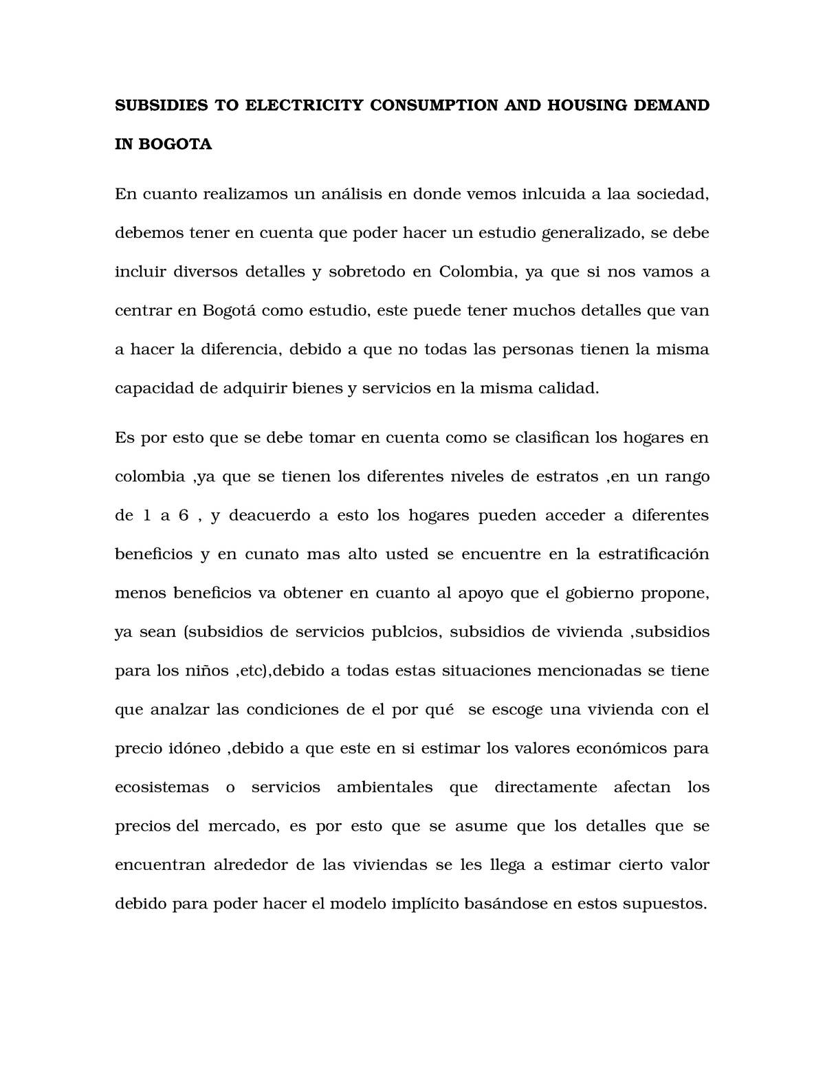 Fiscal 2 Analisis Ubsidies To Electricity Consumption And Housing Demand In Bogota Studocu