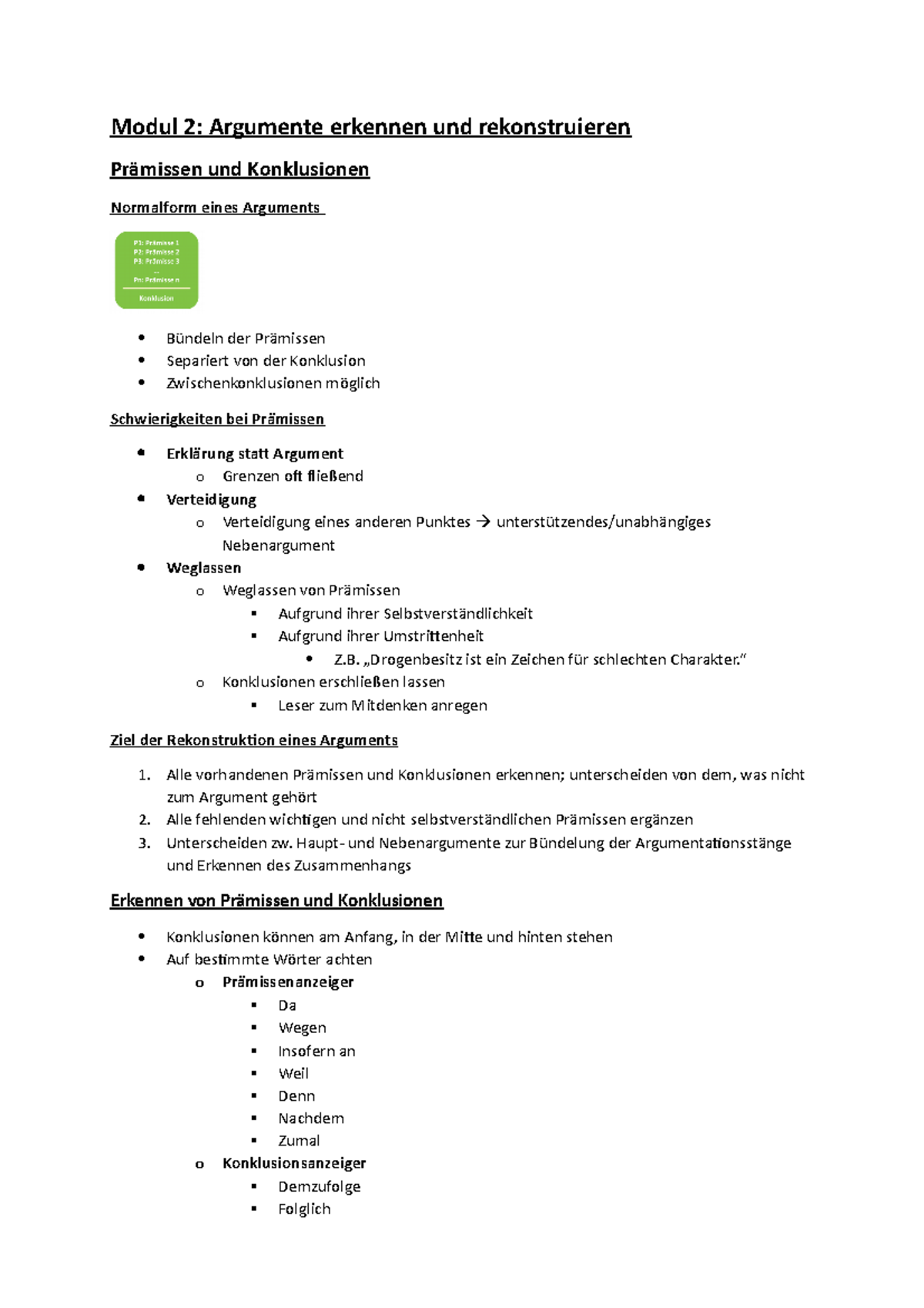 Modul 2 Argumente erkennen und rekonstruieren - Modul 2: Argumente ...