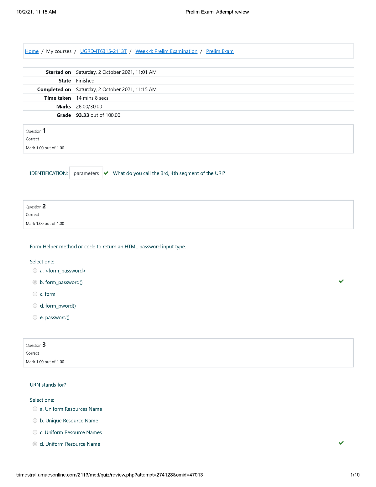 Website Development Preliminary Exam - Home/My Courses/ UGRD-IT6315 ...