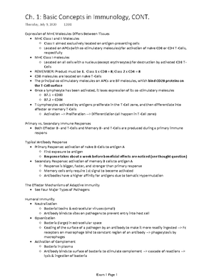 Ch. 1 Basic Concepts in Immunology - Roughly 17 Types of Cells Four ...