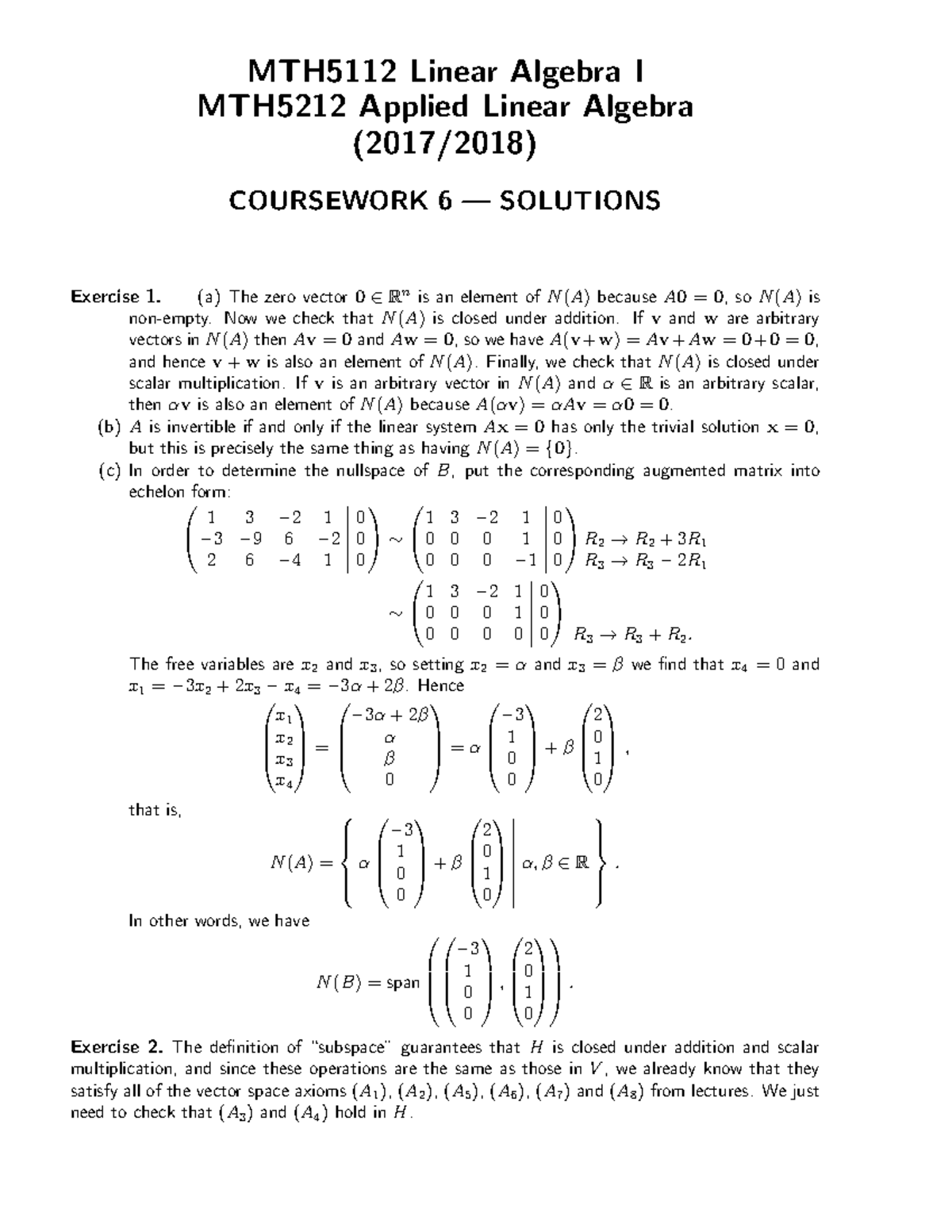 Coursework 06 - 2017 - MTH5112 Linear Algebra I MTH5212 Applied Linear ...