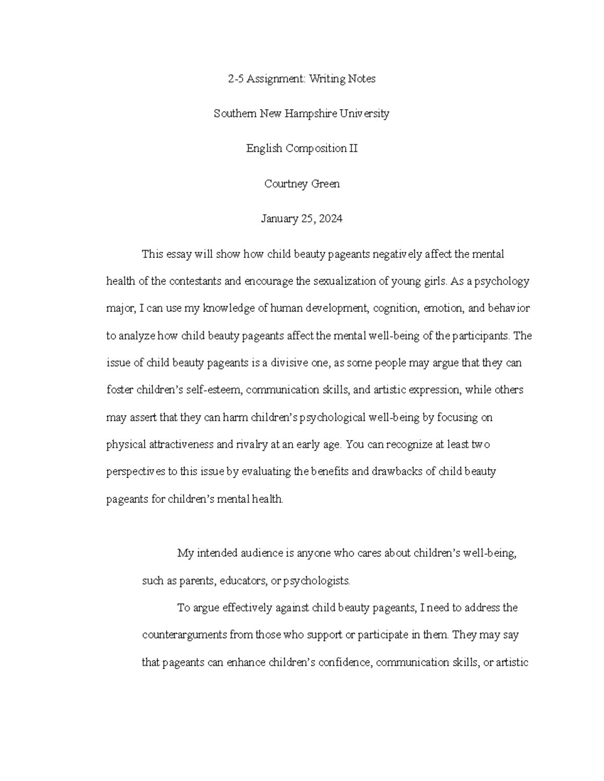 2-5 Writing Notes Part 2 - 2-5 Assignment: Writing Notes Southern New ...