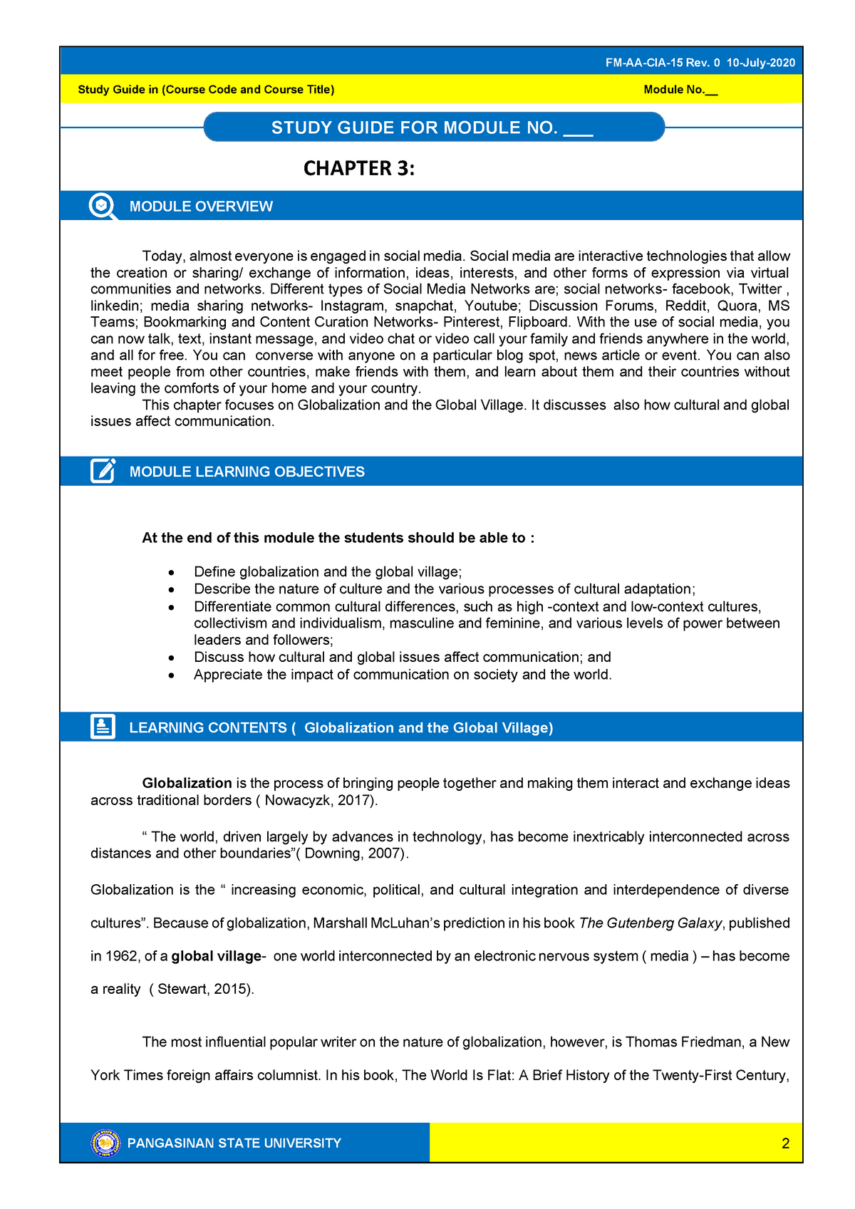 SG GE 4- Chapter 4 - Grade: 10 - PANGASINAN STATE UNIVERSITY Study ...