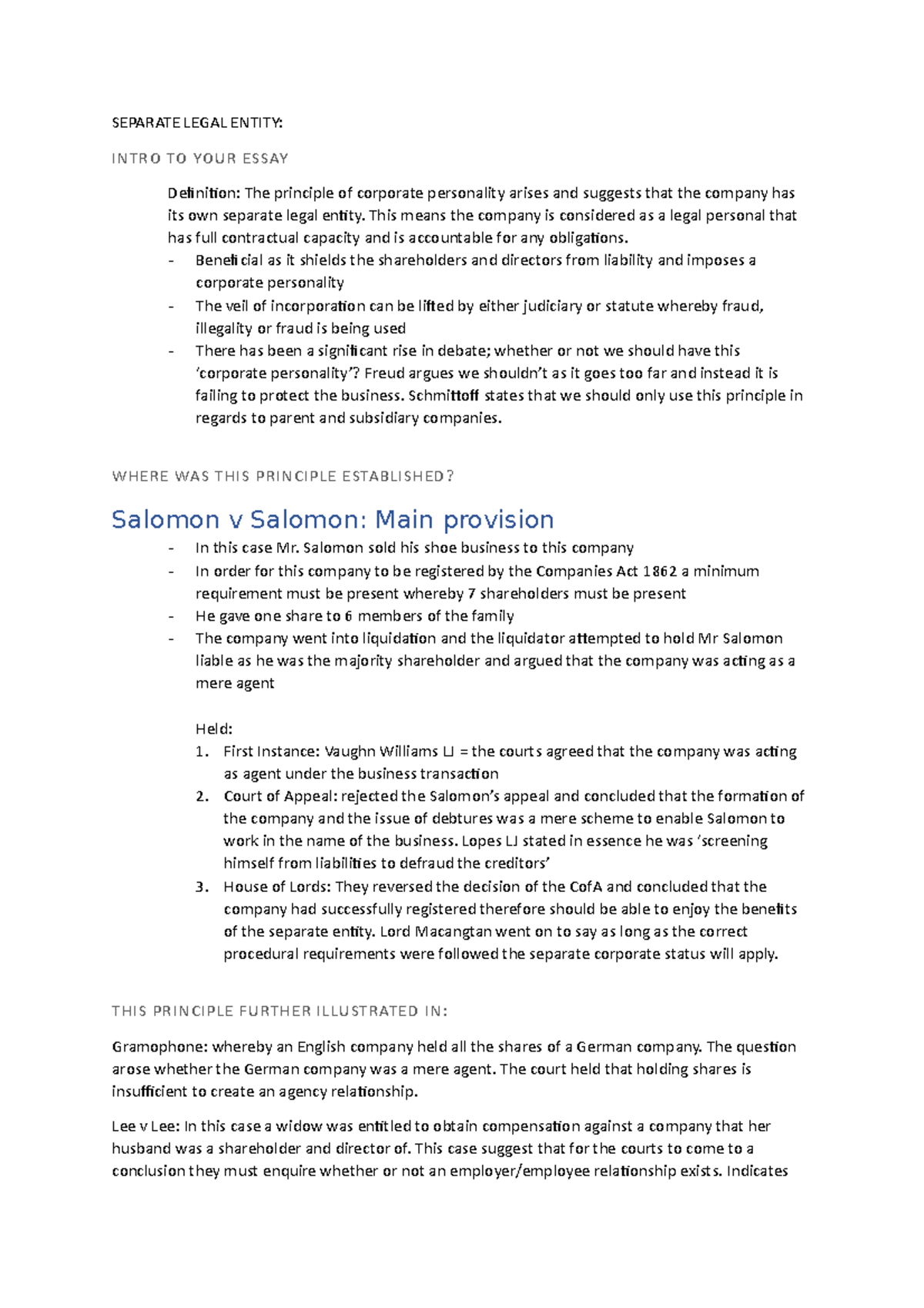 Separate Legal Entity Definition In Urdu