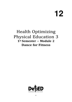 1 Q2 HOPE 3 - Module 1 Quarter 2 Health Optimizing Physical Education ...