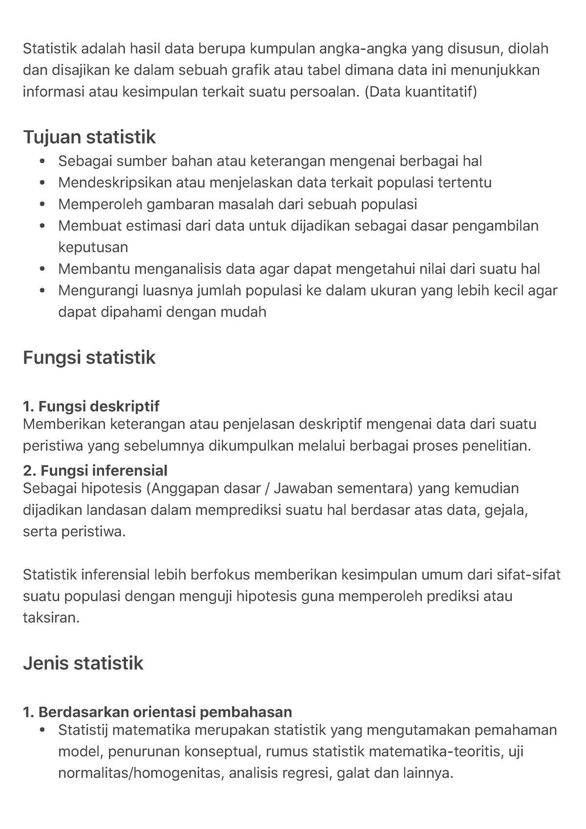 Materi Statistika Day 1 - Statistik Adalah Hasil Data Berupa Kumpulan ...