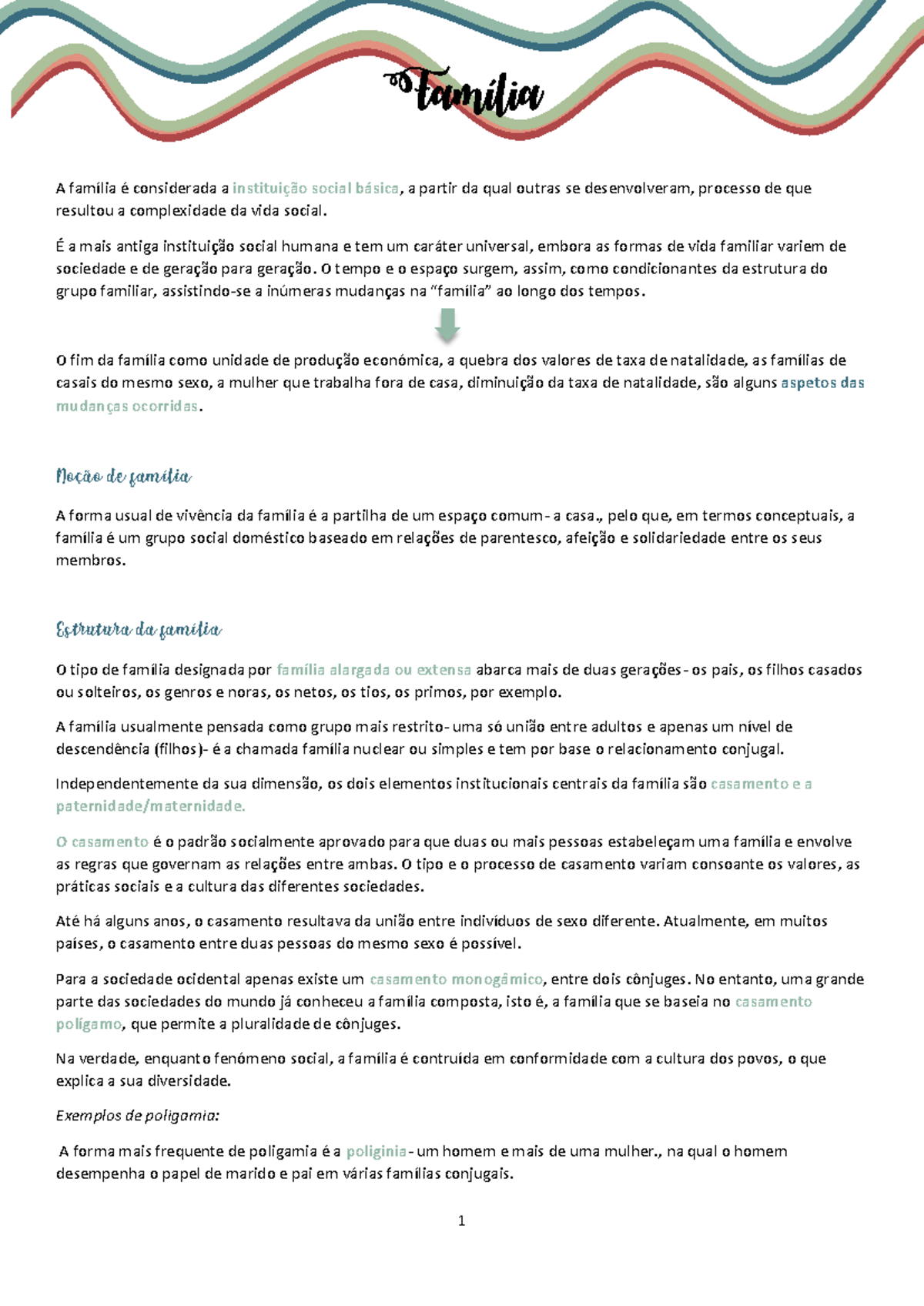 Sociologia 1-3 - Resumos 12 ano - Família A família é considerada a  instituição social básica, a - Studocu