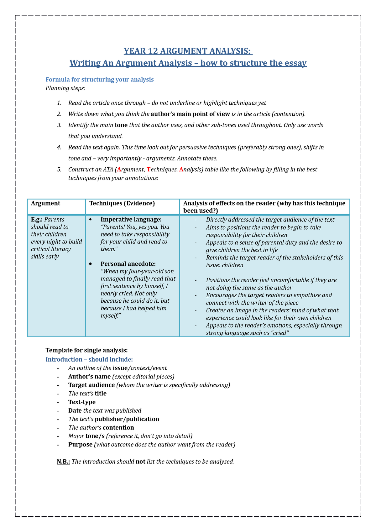 year 12 english essay examples