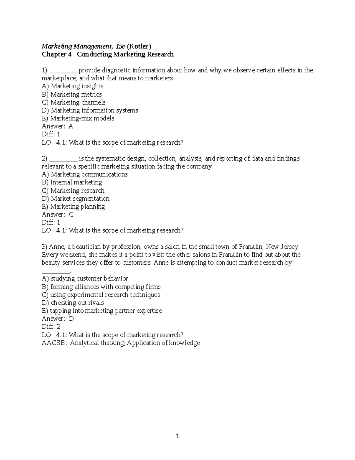 Chapter 4 Conducting Marketing Research-1 - Marketing Management, 15e ...