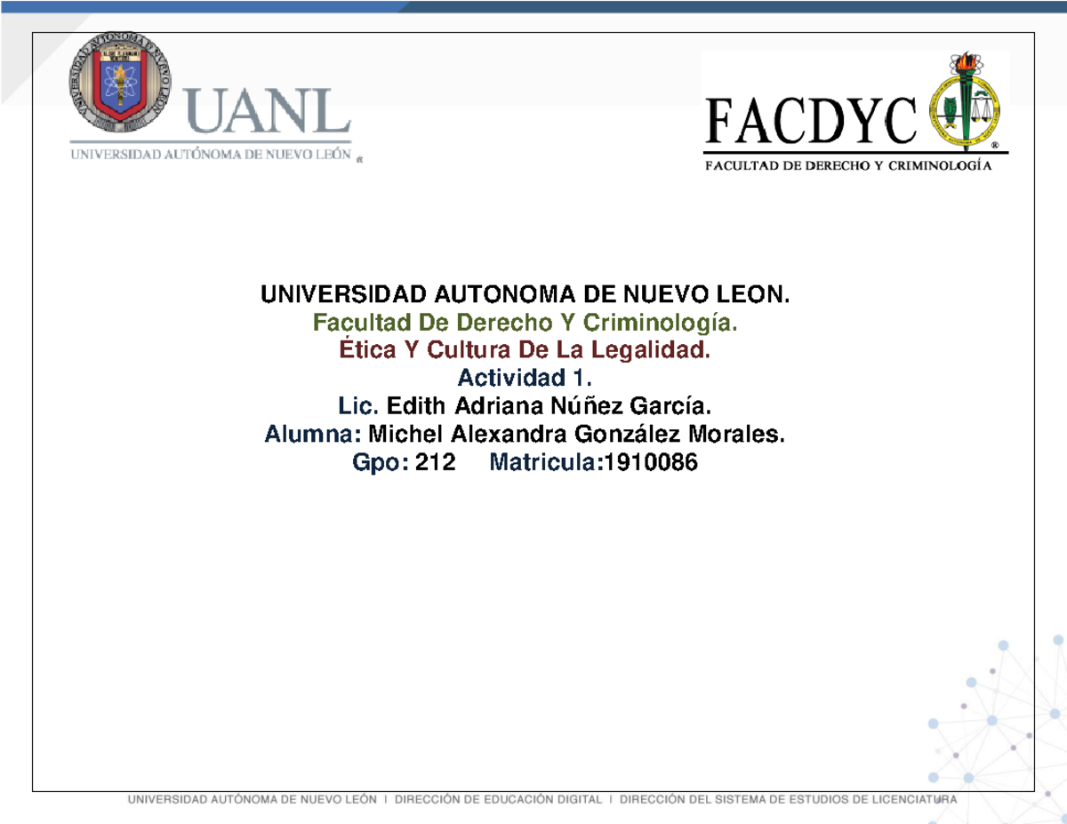 Evidencia 1.1 Guía de Lecturas - UNIVERSIDAD AUTONOMA DE NUEVO LEON ...