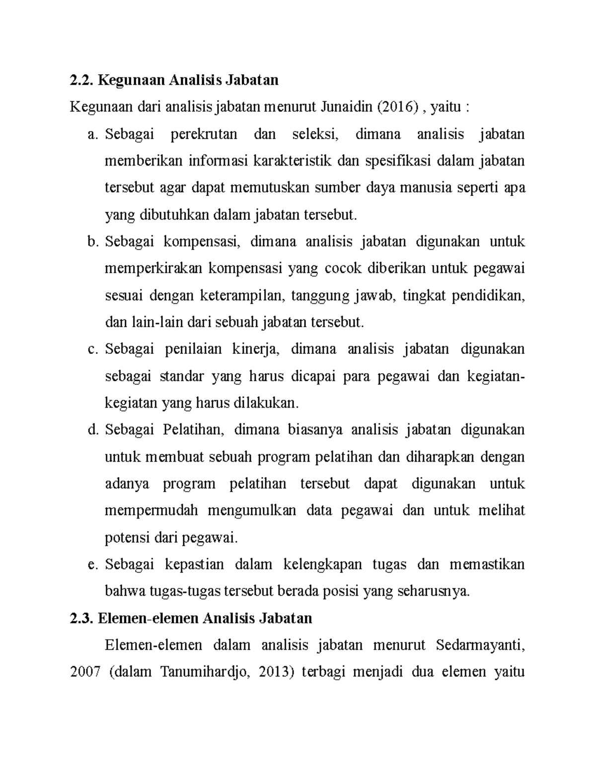 Laporan Analisa Jabatan 3 - Kegunaan Analisis Jabatan Kegunaan Dari ...