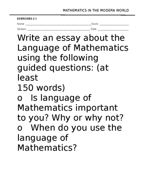 Exercises 2.3 Translating Mathematical Sentences to English Sentences
