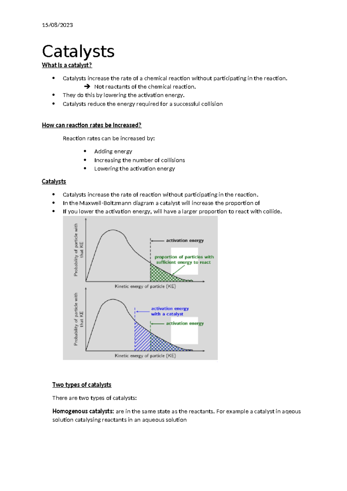 Catalysts Notes 15/08/ Catalysts What is a catalyst? Catalysts