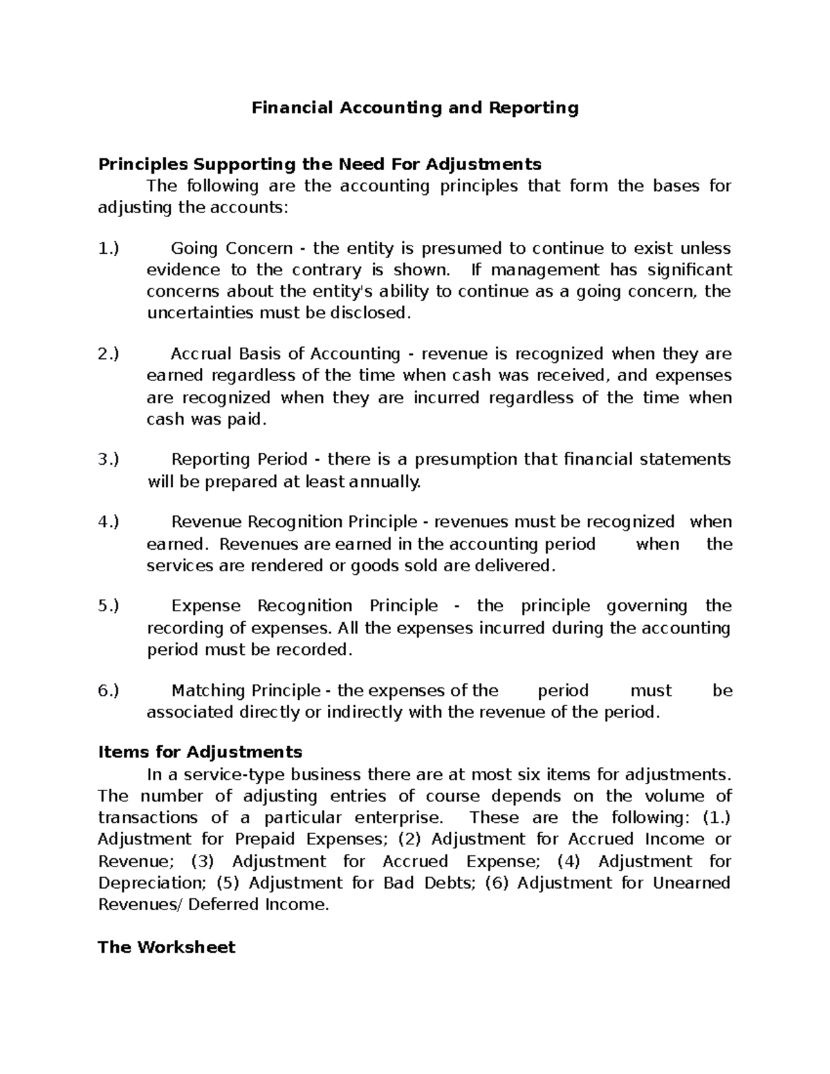 FAR Notes - Part 5 - Financial Accounting and Reporting Principles ...