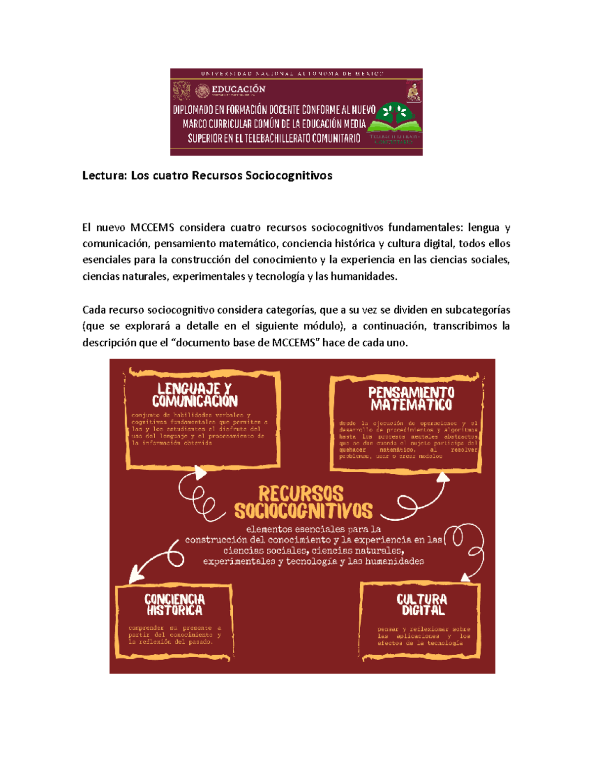 Los cuatro recursos sociocognitivos - Cada recurso sociocognitivo