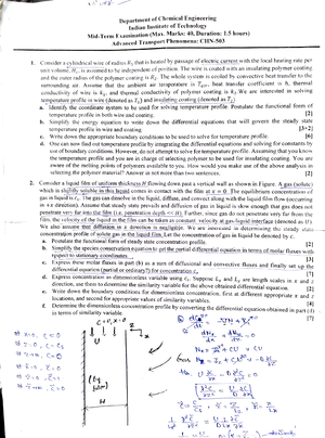 Are assignment 6 - Few question on reaction engineering - 1. The ...