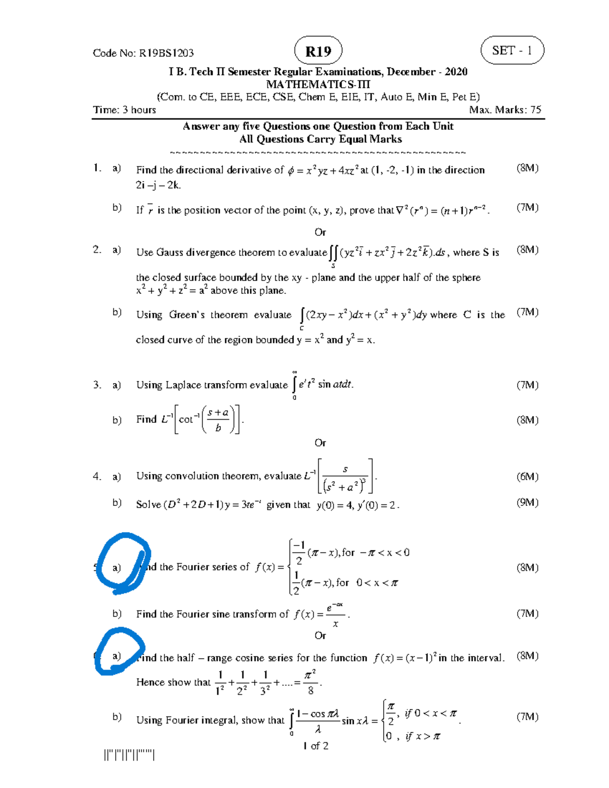 Mathematics-III Dec 2020 - Code No: R19BS I B. Tech II Semester Regular ...