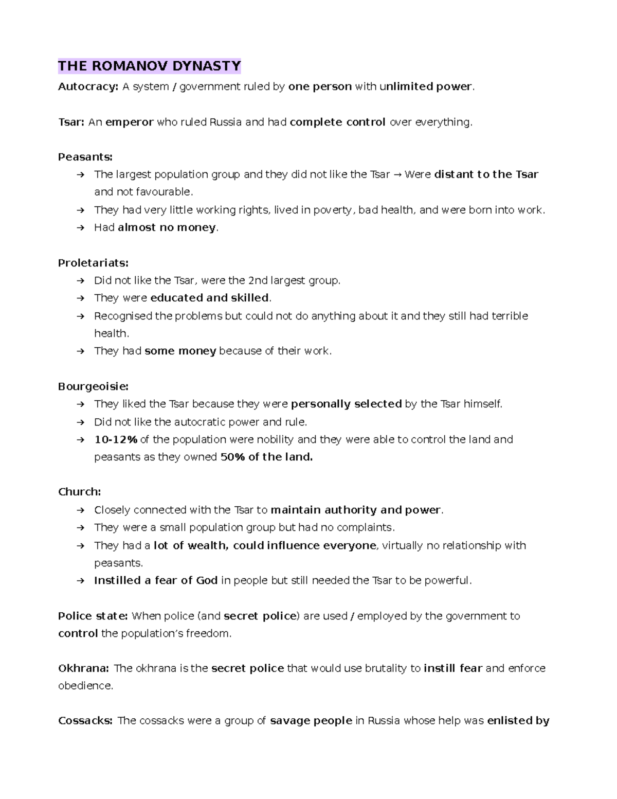 Modern History Notes Year 11 - Studocu