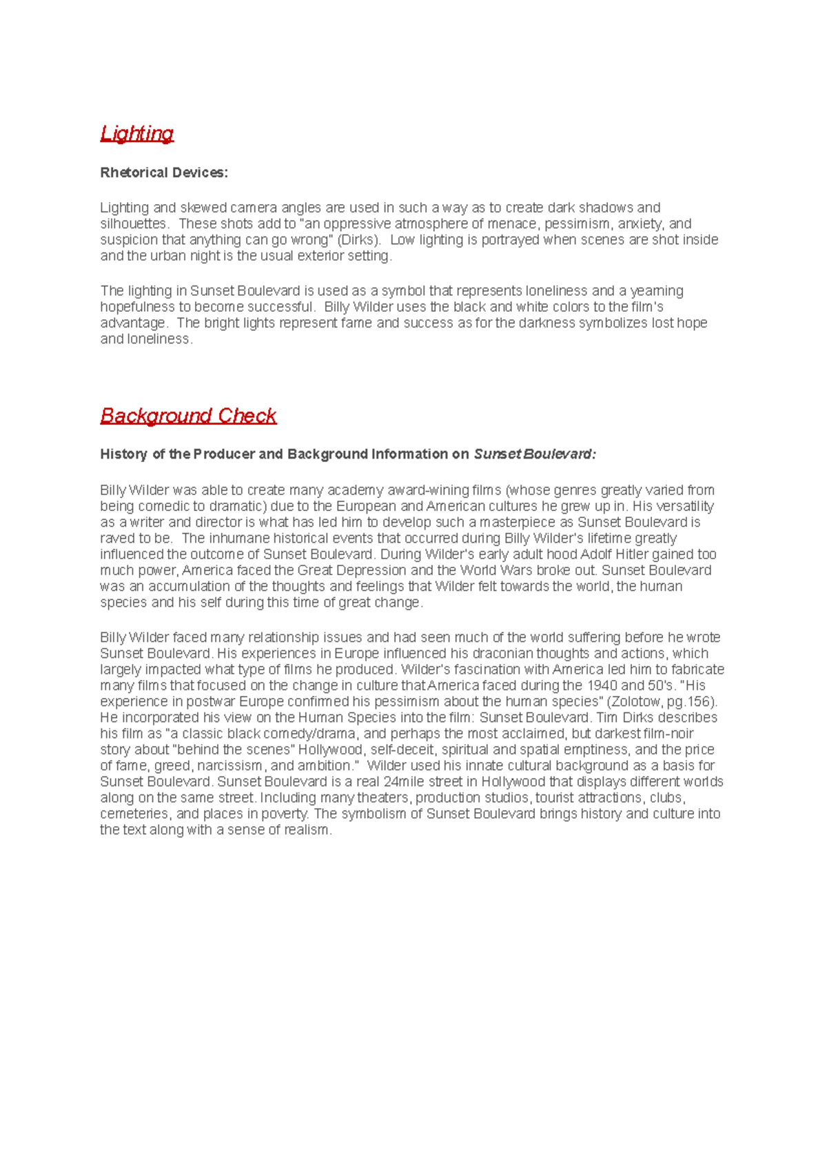 Lighting - Lighting Rhetorical Devices: Lighting and skewed camera ...