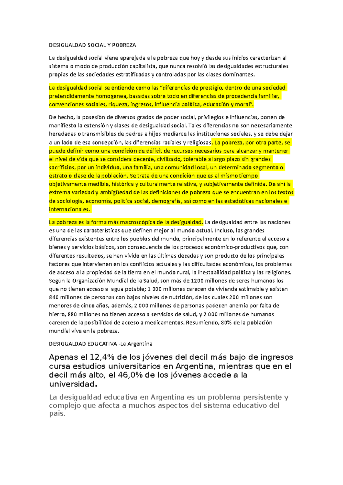 Desigualdad Social Y Pobreza - DESIGUALDAD SOCIAL Y POBREZA La ...