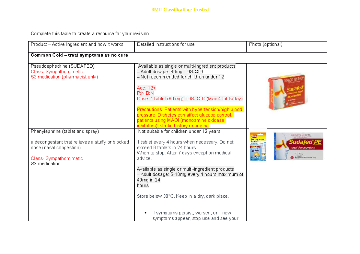 OSCEs product table week 7 - Complete this table to create a resource ...