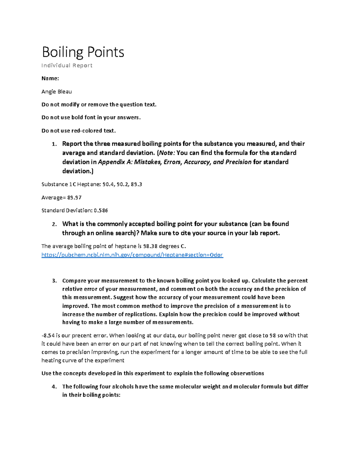 Boiling Points - Individual Report Template - Boiling Points Individual ...