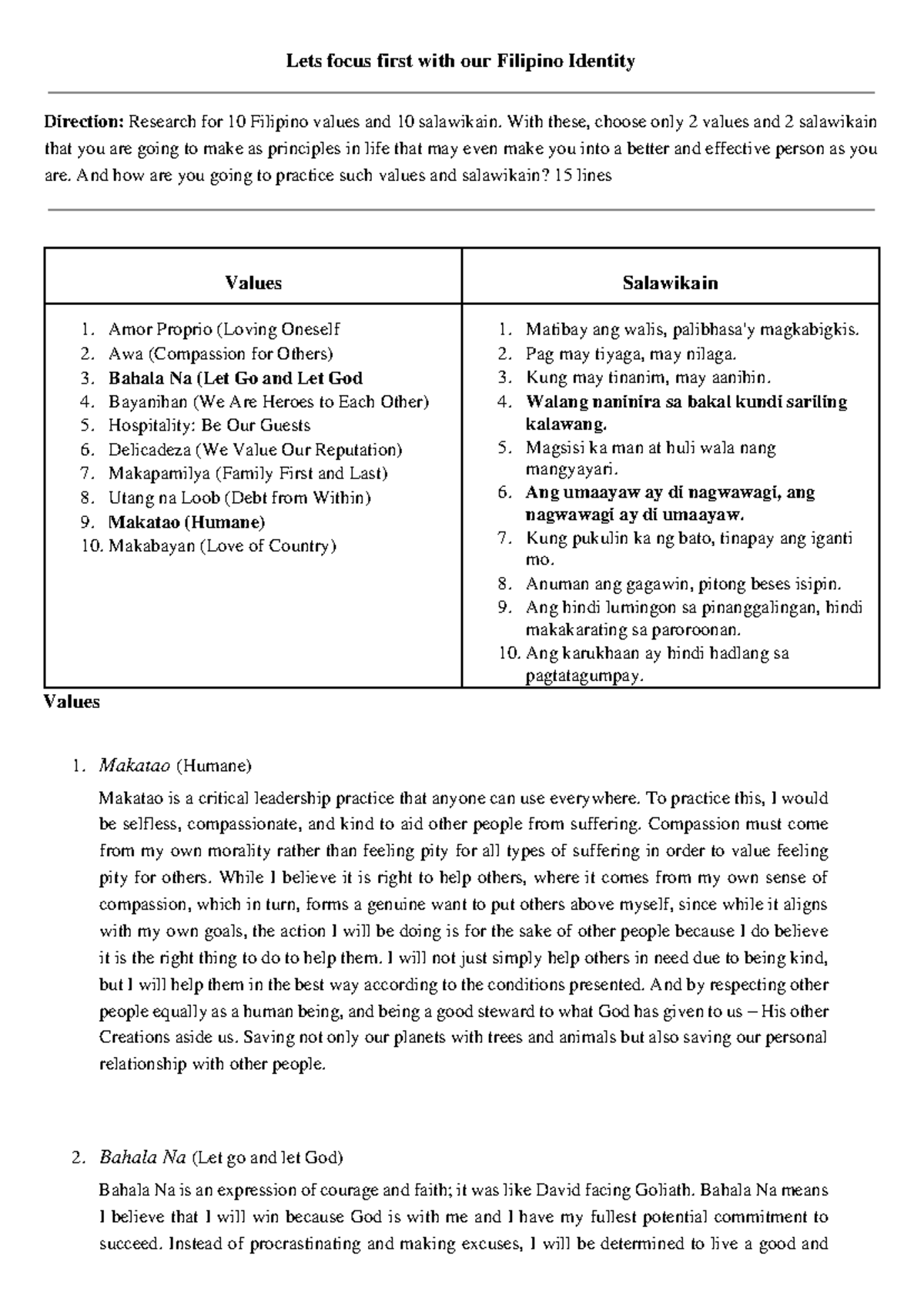 Ethics - Lets focus first with our Filipino Identity (Upload) - Lets ...