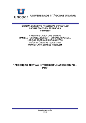 Trabalho 4º Semestre (Andamento), PDF, Pedagogia