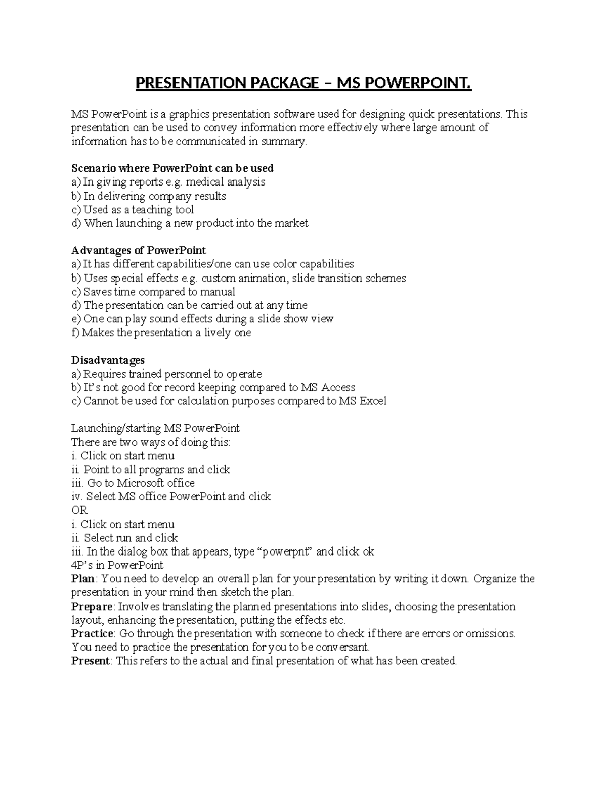 5- Powerpoint Presentation- Package - PRESENTATION PACKAGE – MS ...
